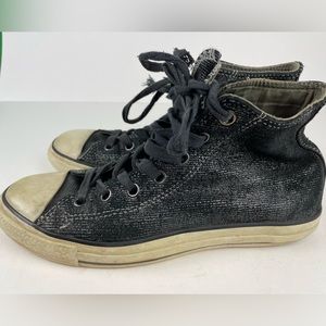 Converse Chuck Taylor All Star High x John Varvatos Black Silver Womens 8 Mens 6
